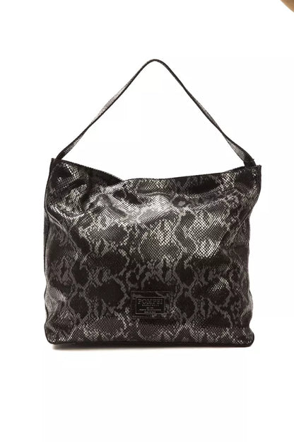 Pompei Donatella Gray Leather Python Shoulder Bag - XT & Co
