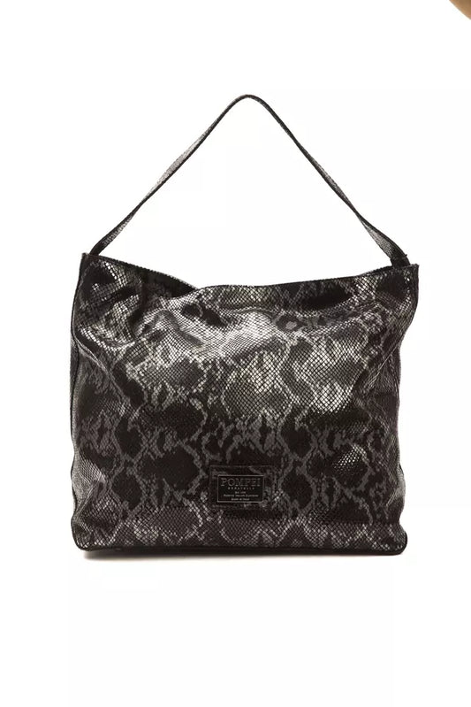 Pompei Donatella Gray Leather Python Shoulder Bag - XT & Co