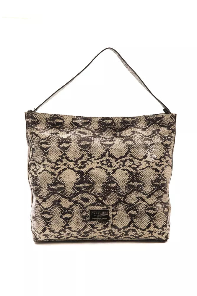 Pompei Donatella Gray Python Leather  Shoulder Bag - XT & Co