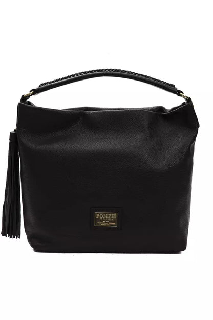 Pompei Donatella Black Leather Shoulder Bag - XT & Co