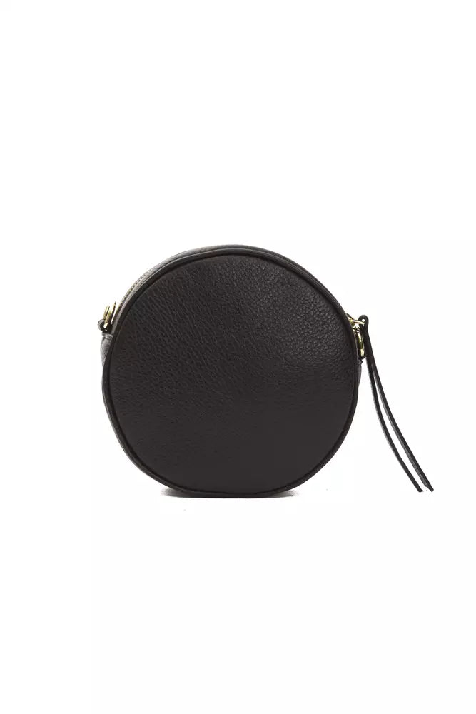 Pompei Donatella Black Oval Leather Crossbody Bag - XT & Co