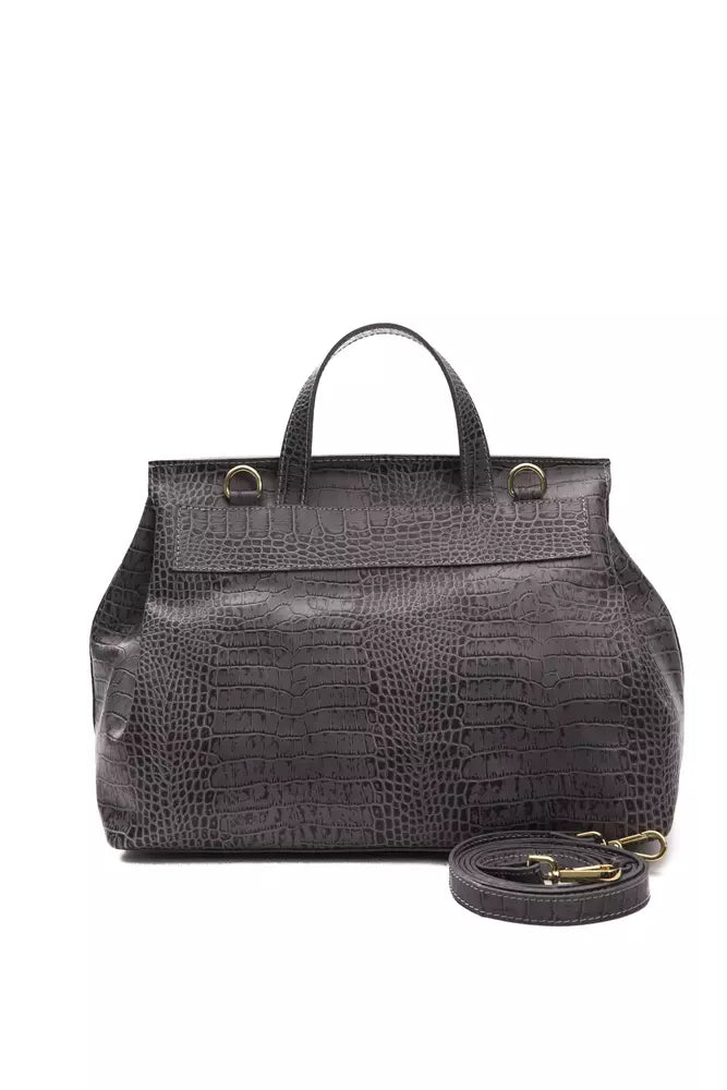 Pompei Donatella Gray Crocodile Leather Shoulder Bag - XT & Co