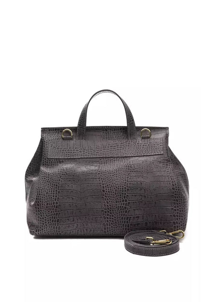 Pompei Donatella Gray Crocodile Leather Shoulder Bag - XT & Co