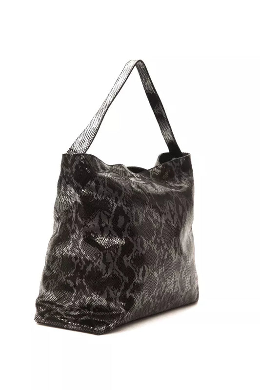 Pompei Donatella Gray Leather Python Shoulder Bag - XT & Co