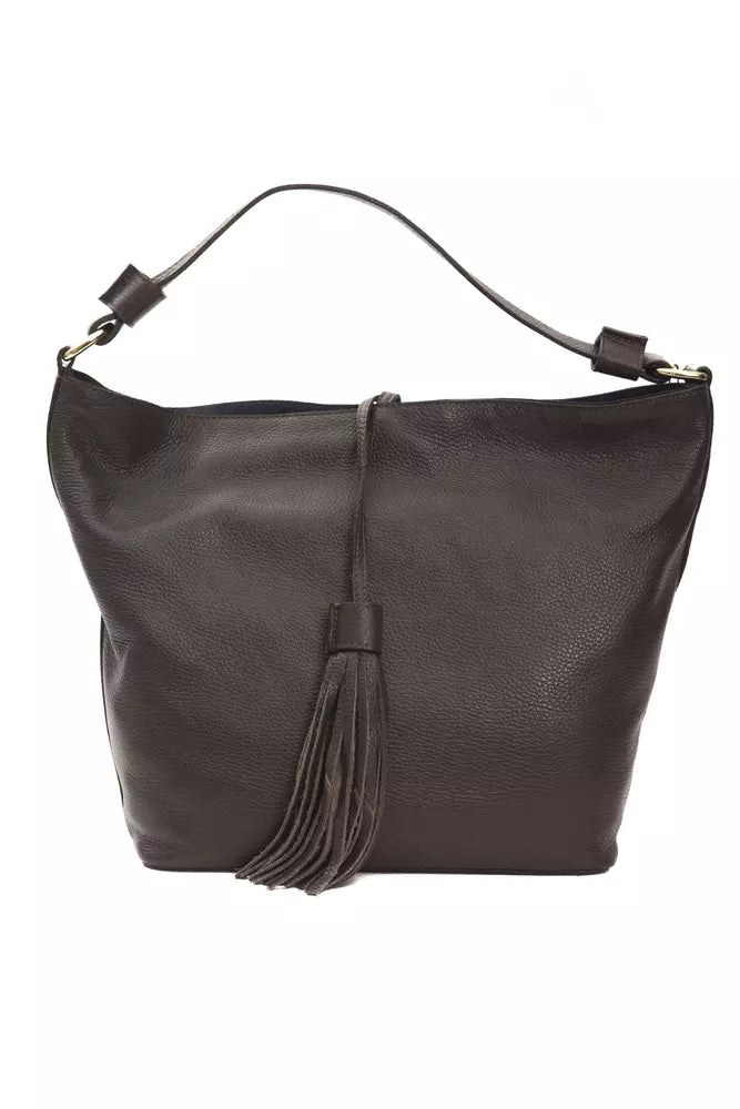 Pompei Brown Donatella   Leather Shoulder Bag - XT & Co