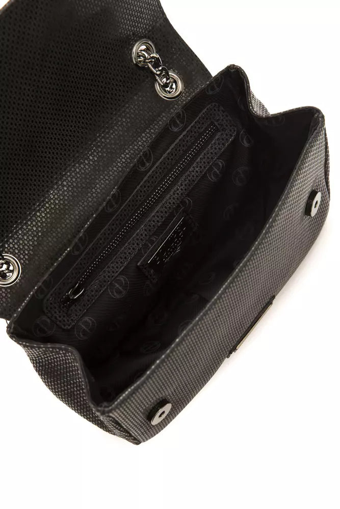 Pompei Donatella Black  Patina Calfskin Crossbody Bag - XT & Co