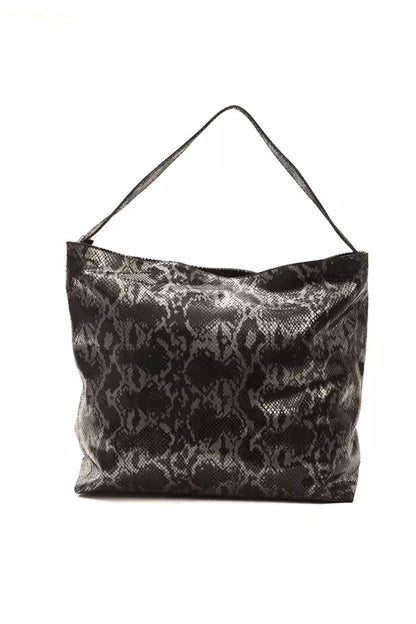 Pompei Donatella Gray Leather Python Shoulder Bag - XT & Co