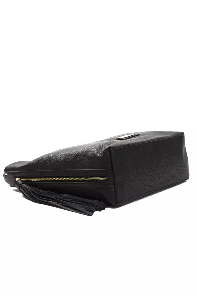 Pompei Donatella Black Leather Shoulder Bag - XT & Co