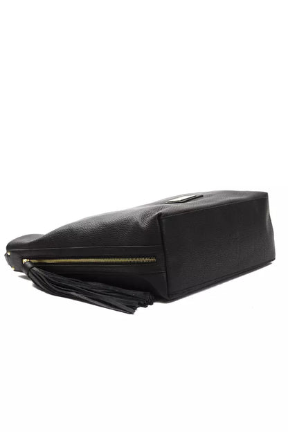 Pompei Donatella Black Leather Shoulder Bag - XT & Co