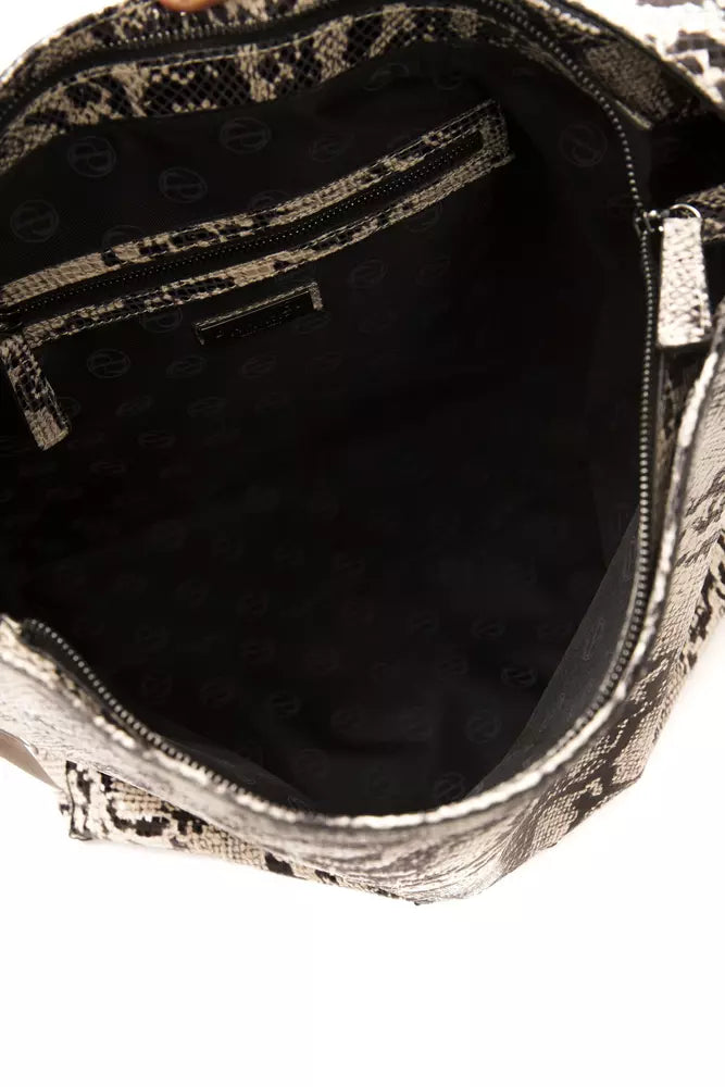 Pompei Donatella Gray Python Leather  Shoulder Bag - XT & Co