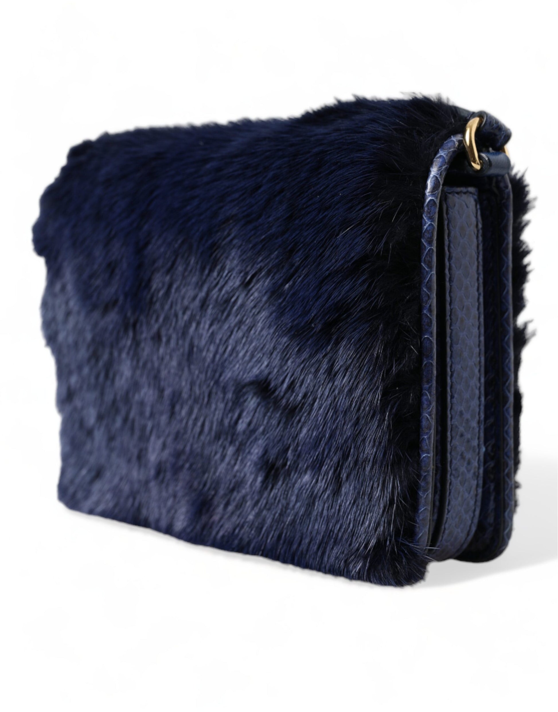 Dolce Gabbana Dark Blue Snakeskin Shoulder Bag - XT & Co