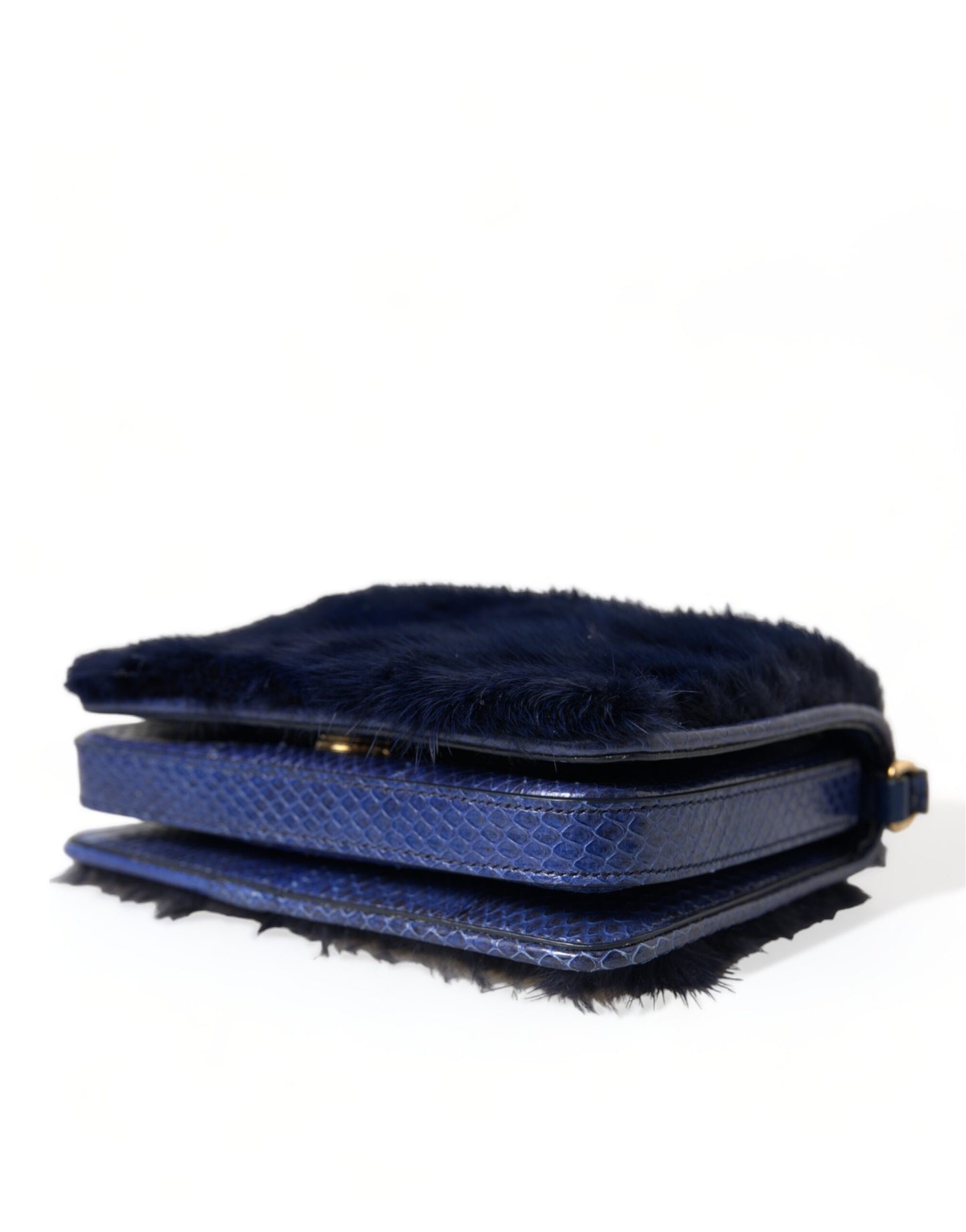 Dolce Gabbana Dark Blue Snakeskin Shoulder Bag - XT & Co
