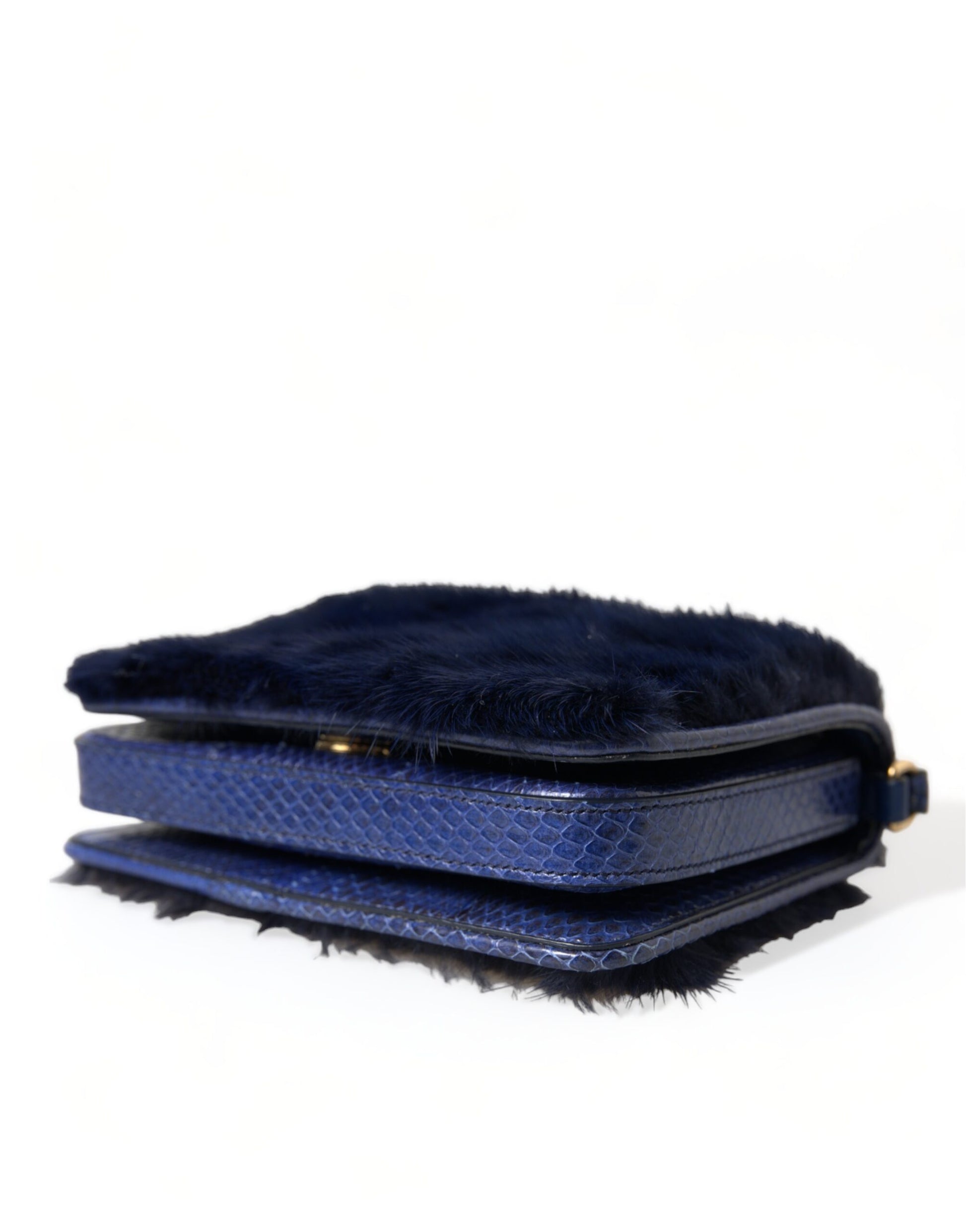 Dolce Gabbana Dark Blue Snakeskin Shoulder Bag - XT & Co
