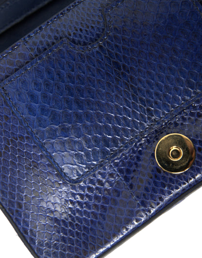 Dolce Gabbana Dark Blue Snakeskin Shoulder Bag - XT & Co