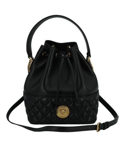 Versace Black Lamb Leather Bucket Shoulder Bag - XT & Co