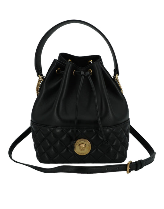 Versace Black Lamb Leather Bucket Shoulder Bag - XT & Co