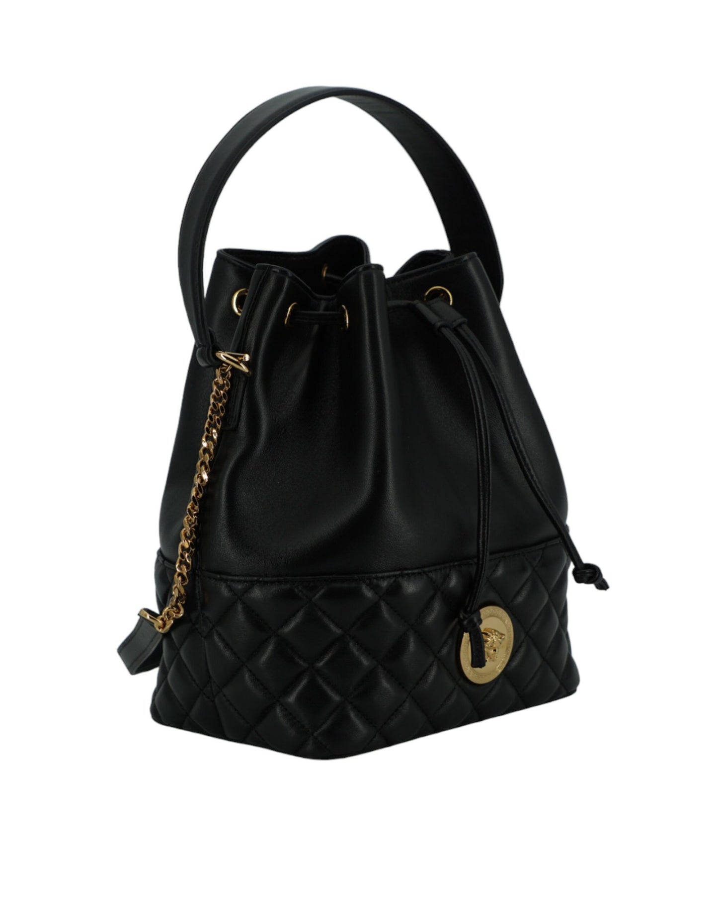 Versace Black Lamb Leather Bucket Shoulder Bag - XT & Co