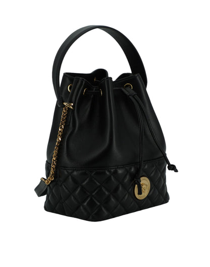 Versace Black Lamb Leather Bucket Shoulder Bag - XT & Co