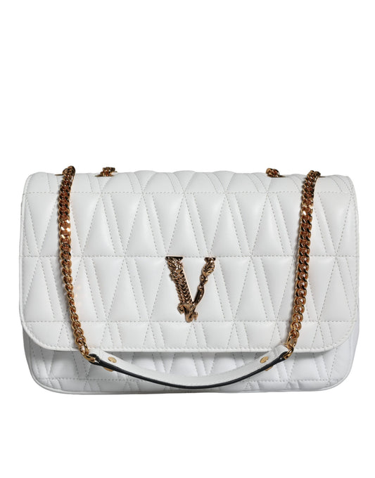 Versace White Leather Crossbody Bag - XT & Co