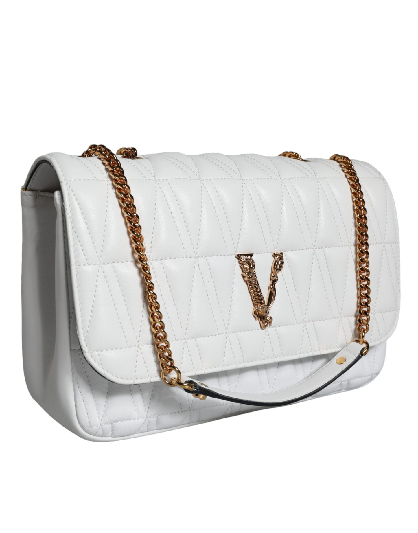 Versace White Leather Crossbody Bag - XT & Co