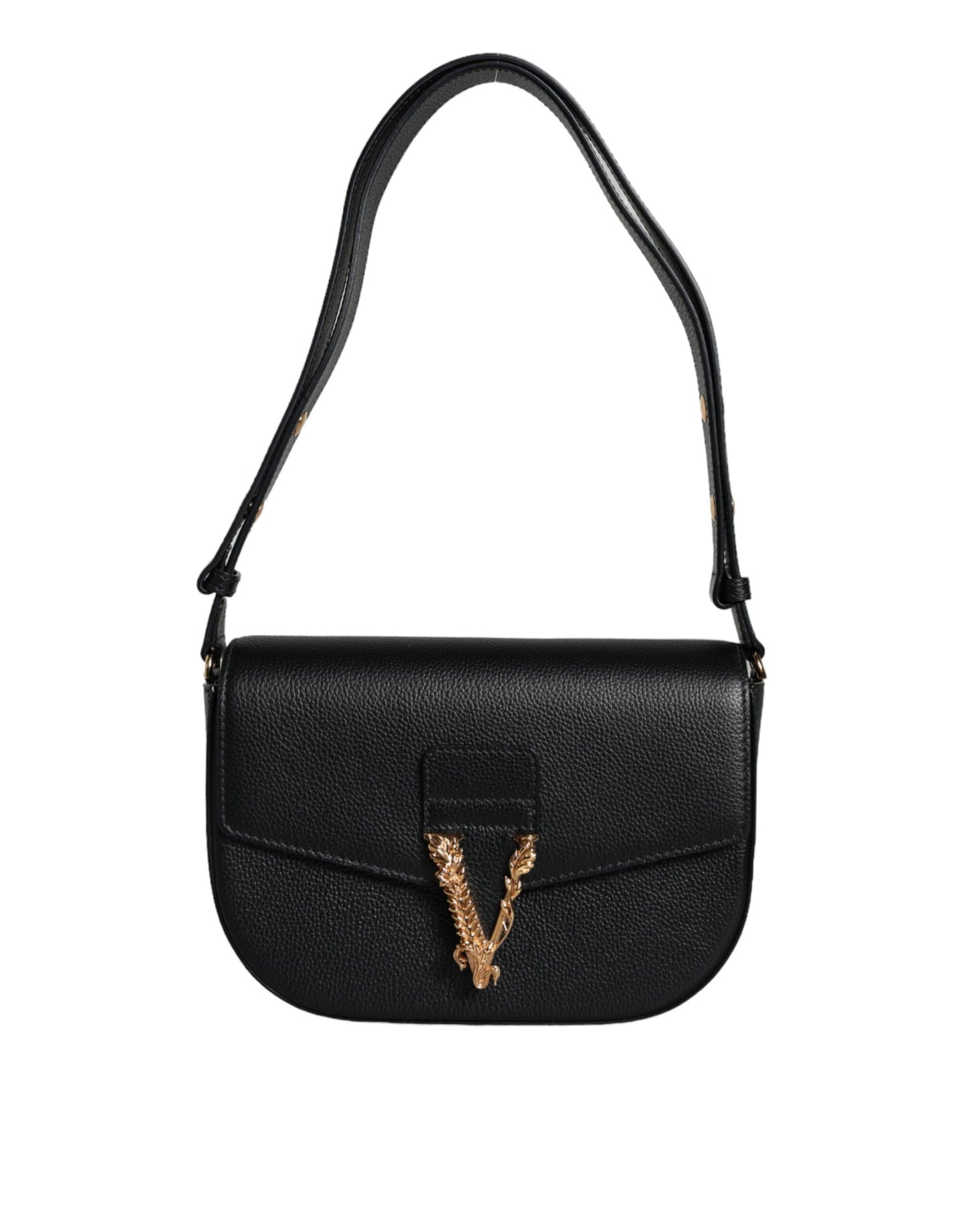 Versace  Black Calf Leather Shoulder Bag - XT & Co