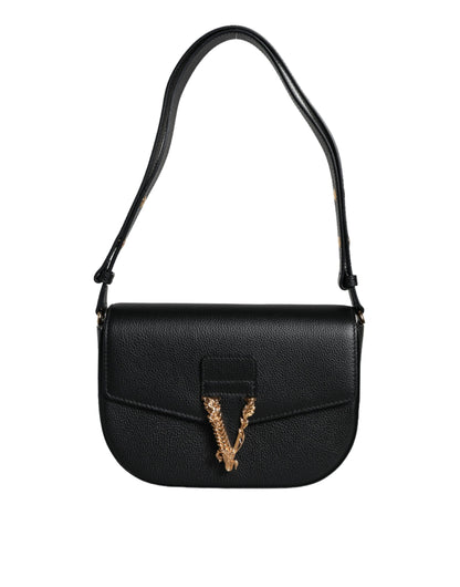 Versace  Black Calf Leather Shoulder Bag - XT & Co