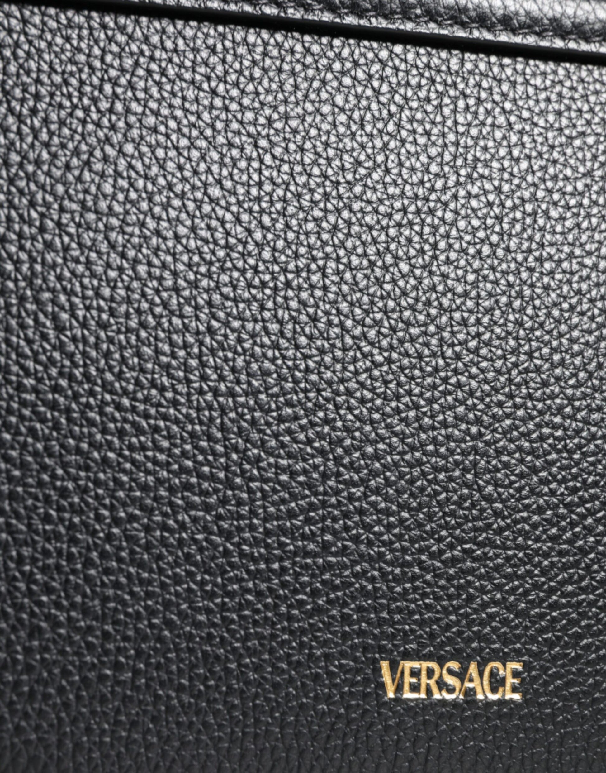 Versace  Black Calf Leather Shoulder Bag - XT & Co