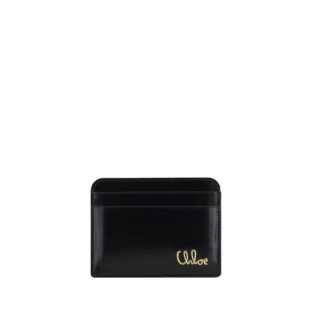 Chloé Black Leather logoed Card Holder - XT & Co