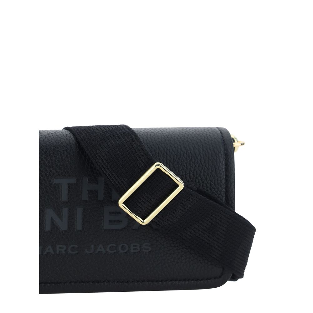 Marc Jacobs The Mini Bag black pebbled leather crossbody bag side view