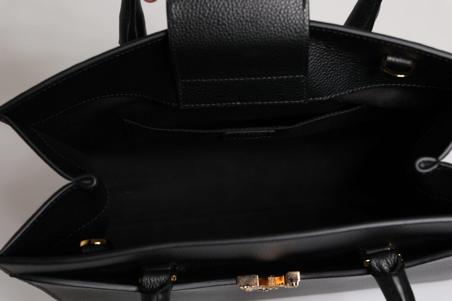 Versace Black Leather Crossbody Tote Bag - XT & Co