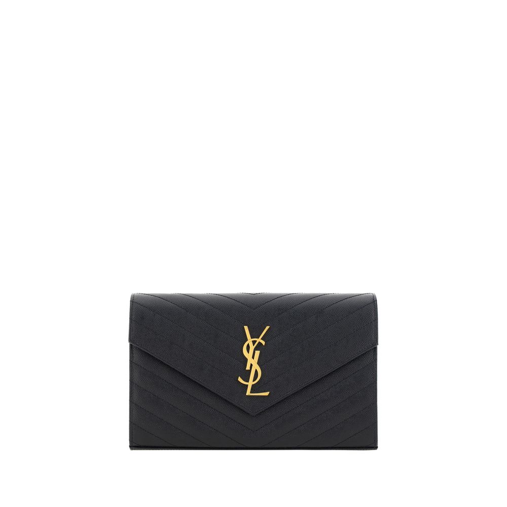 Saint Laurent Black Monogram leather Shoulder Bag - XT & Co