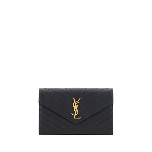 Saint Laurent Black Monogram leather Shoulder Bag - XT & Co