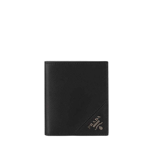 Prada Black Calf Leather Bos Taurus Wallet