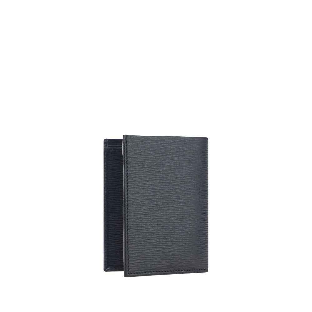 Ferragamo Black Calf Leather Bos Taurus Wallet