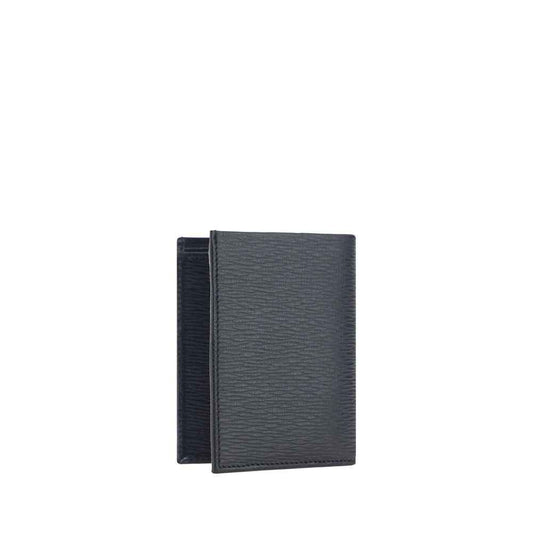 Ferragamo Black Calf Leather Bos Taurus Wallet