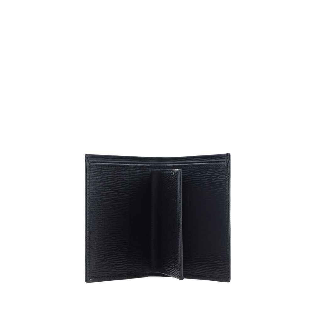 Ferragamo Black Calf Leather Bos Taurus Wallet