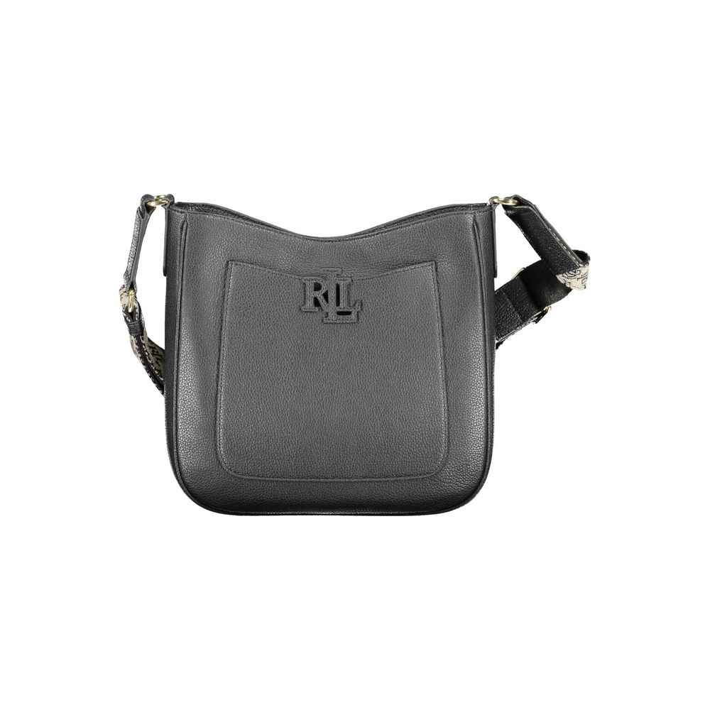 Ralph Lauren Leather Shoulder Bag, gray leather, front view