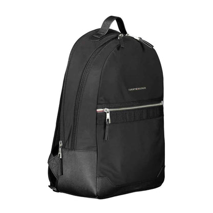 Tommy Hilfiger Black Polyester Men Backpack