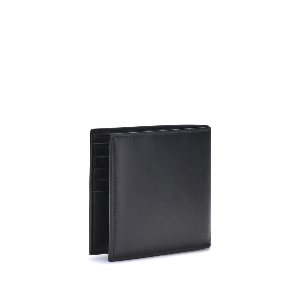 Alexander McQueen Black Calf Leather Bos Taurus Wallet by Alexander McQueen
