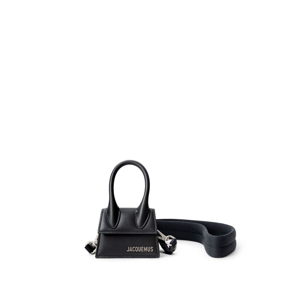 Jacquemus Le Chiquito mini bag, black leather, micro crossbody with top handle, front view