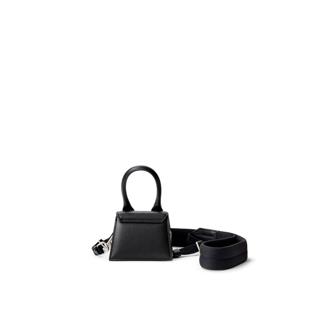 Jacquemus Le Chiquito mini bag black leather top handle crossbody, front view