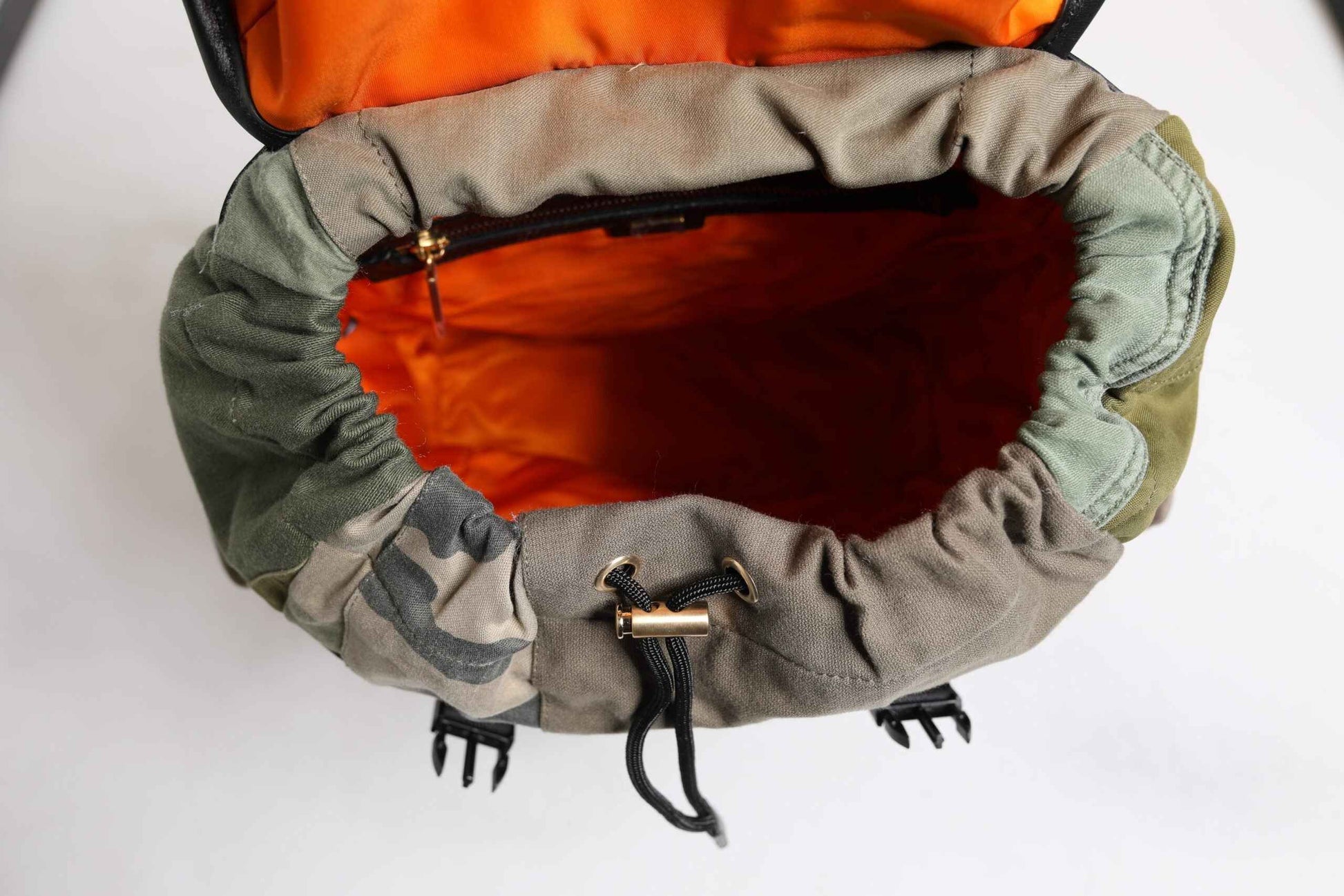 Dolce & Gabbana Military Green Patchwork Rucksack Backpack Bag