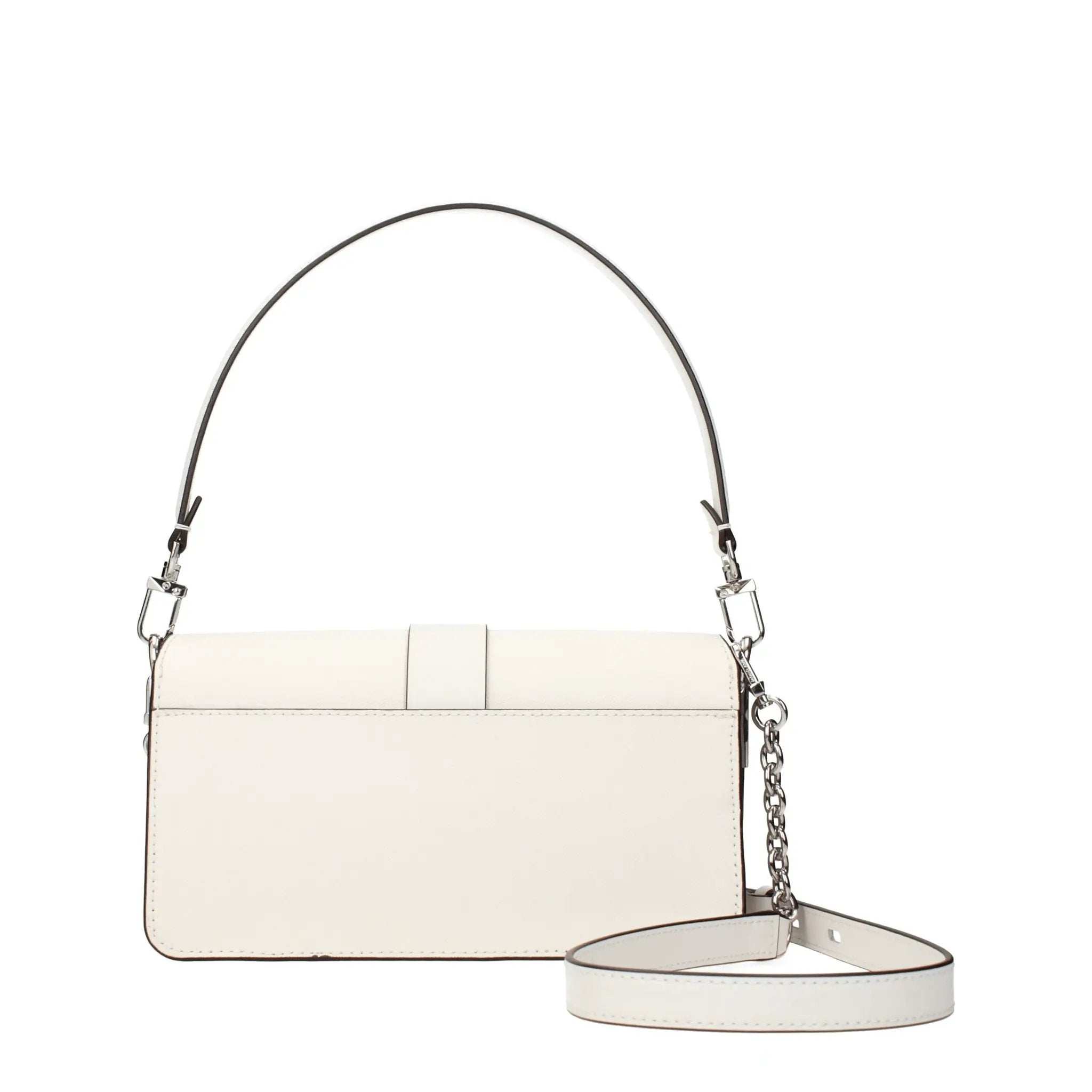 Michael Kors Lux Leather White crossbody bag front view