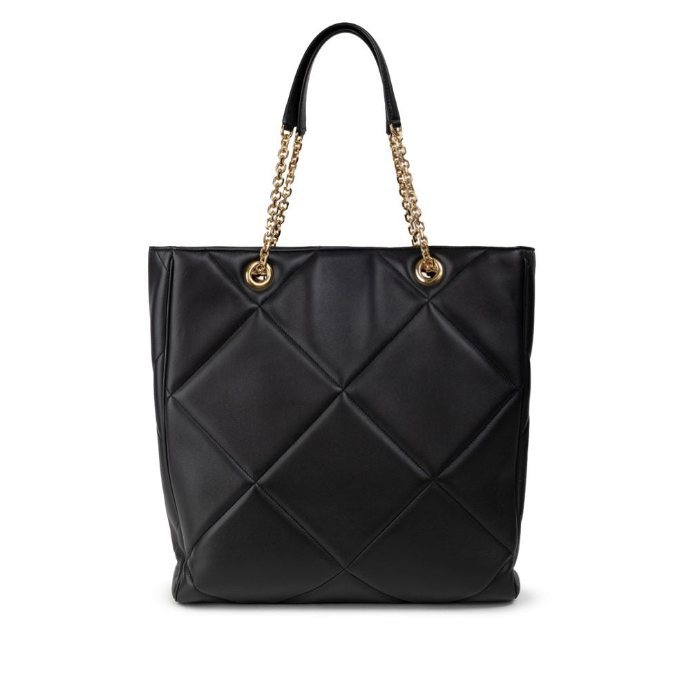 Luxurious Dolce & Gabbana Matelassé Black Leather Tote with Gold Hardware - XT & Co
