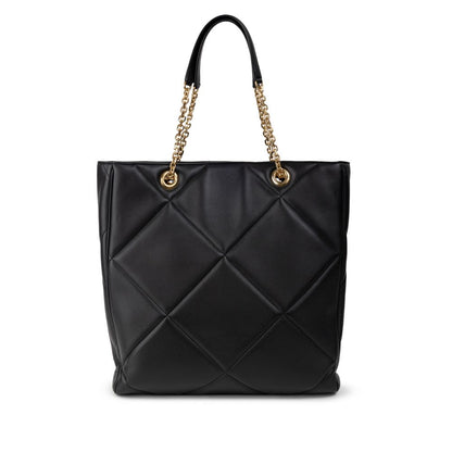 Luxurious Dolce & Gabbana Matelassé Black Leather Tote with Gold Hardware - XT & Co