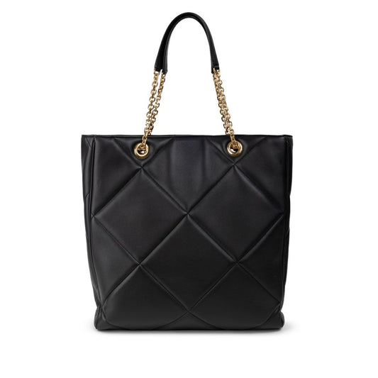 Luxurious Dolce & Gabbana Matelassé Black Leather Tote with Gold Hardware - XT & Co