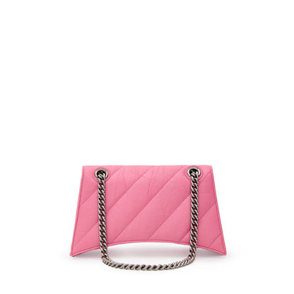 Balenciaga Leather Crush Shoulder Bag Pink - XT & Co
