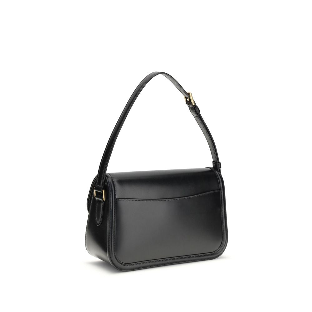 Saint Laurent Bos Taurus Black Leather Shoulder Bag - XT & Co