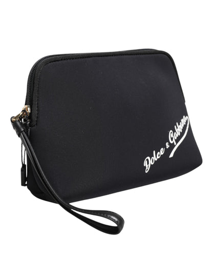 Dolce Gabbana Black DG Logo Print Clutch Pouch Bag - XT & Co