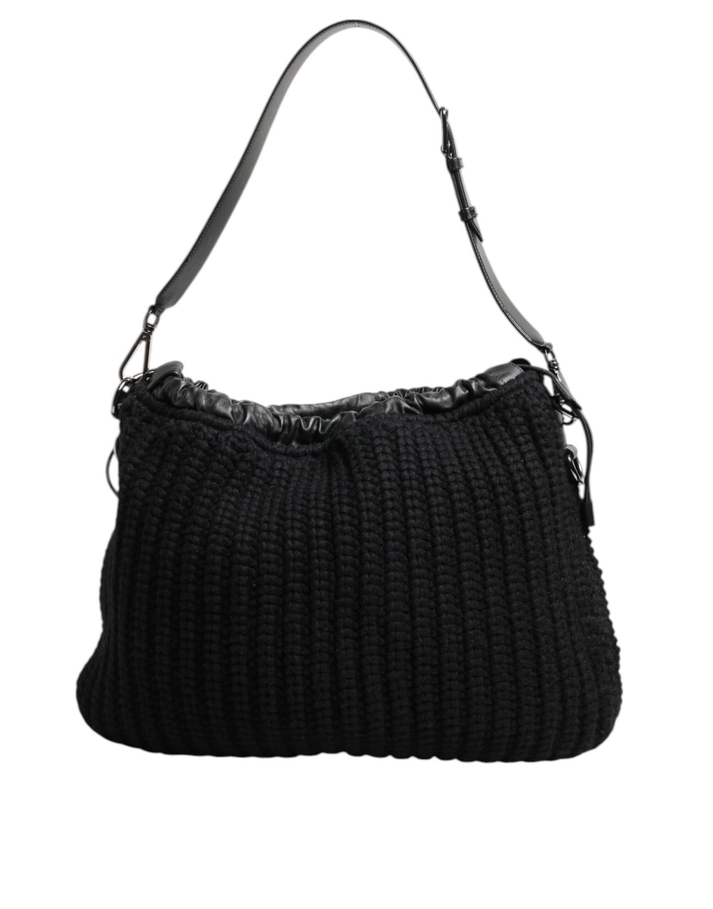 Dolce And Gabbana  Cashmere-Knitted Leather Shoulder Bag - XT & Co